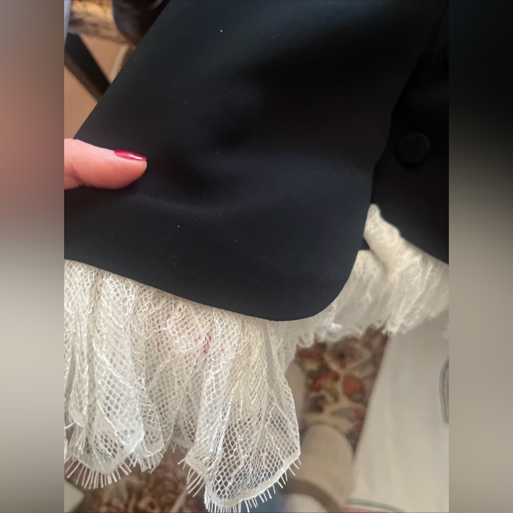 Cinq à Sept Black Blazer with Pearl and Crystal beads 4 - Picture 5 of 10